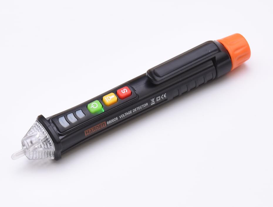 Edward Tools Non-Contact Voltage Detector Pen - 1000V AC Audible + Flashing Alarms - Flashlight - Included Batteries - Sensitivity Adjustment - CE Certified for Electricians/Home Use