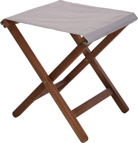 Taburete Plegable Madera y Lona Beige Cover