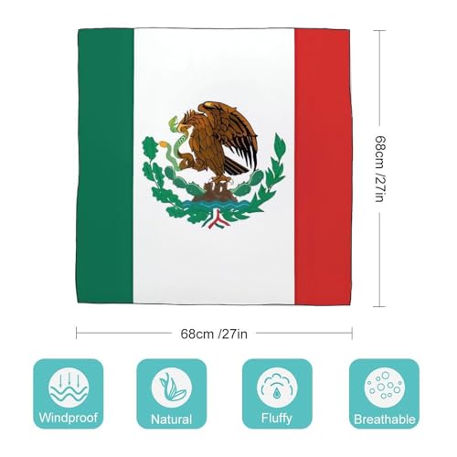 Flag of Mexico Silk Head Scarf Women's Fashion Lightweight Square Scarfs Bandanas Breathable Soft Neck Head Scarves For Travel Handbags Scarf2