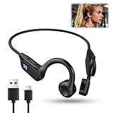 Casque Conduction Osseuse Bluetooth 5.2, Dual MP3/Bluetooth Écouteur Conduction Osseuse Oreilles Ouvertes mit LCD Akku Display ,IPX5 Wasserdicht Casque Sport für Fitness Radfahren Fahren Laufen