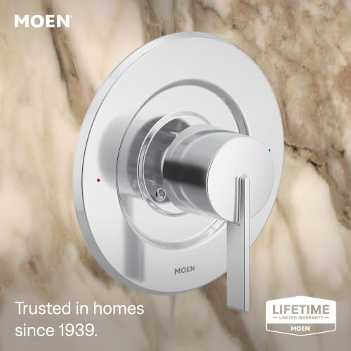 Kit de grifería para ducha redonda tipo lluvia Moen T2262EP Cia PosiTemp Eco-Performance con manija única, acabado cromado, válvula no incluida miniatura 2