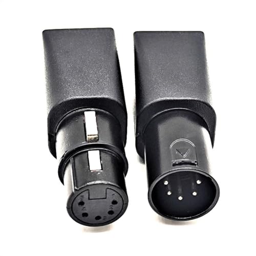 Luoilba 1 par de conectores RJ45 Ethernet RJ45 a XLR hembra de 5 pines y adaptadores para audio y vídeo, fácil instalación