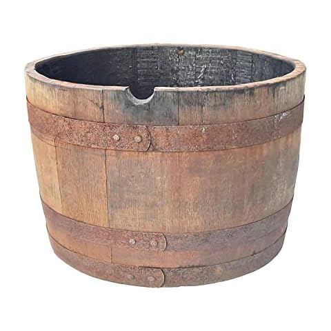 Whiskyfaß Halbiert Weinfaß Holzfaß Eiche Pflanzen Blumen Kübel Olivenbaum Palme Cover