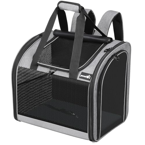 pecute Rucksack Hunde & 2 Kleine Katzen, Katzentrage, Haustier Handtasche und Rucksack, Haustiertrage mit belüftetem Design, Faltbarer...