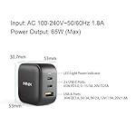 MINIX 66W Turbo 3-Port GaN Wall Charger 2 x USB-C Fast Charging Adapter, 1 x USB-A Quick Charge 3.0, Compatible with MacBook Pro Air, iPad Pro, iPhone 16/15/13/12/11, Galaxy S9 S8 and More (NEO P1) - Image 5