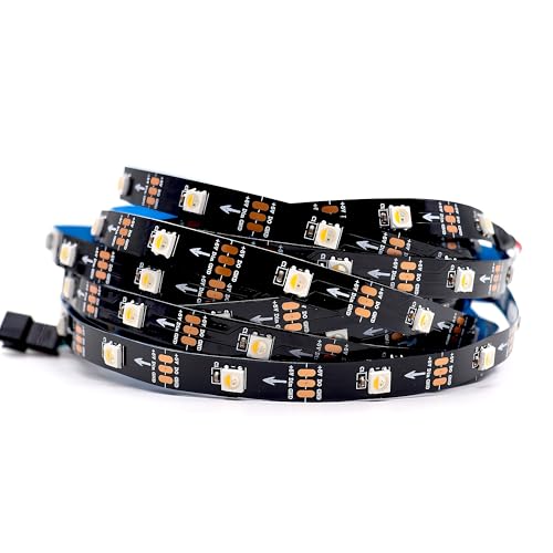 Image of DC5V SK6812 (Similar WS2812B) RGBW RGB+Warm White 30leds /Pixels /m LED Strip Light Individually Addressable 4Color in 1LED Non-Waterproof (16.4ft(5m) 150leds, IP30) (No Adapter or Controller)