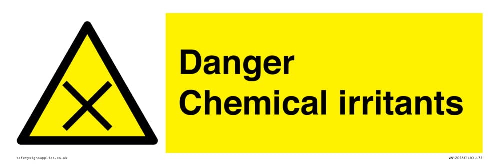Danger Chemical irritants Sign - 300x100mm - L31