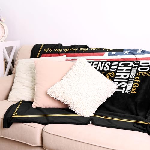 Paihvcn Christian Gifts for Men, Catholic/Inspirational/Spiritual/Baptism/Religious/Pastor Gifts, Faith Based/Bible Verse Gift for Boys, Man of God Blanket 60" X 50" by Paihvcn - Used condition - Image 5