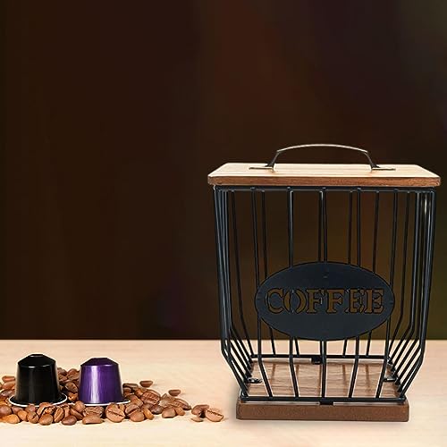Sharplace Coffee Pod Holder - Metal Capsule Organizer Basket with Lid for Cafes and Hotels, Large Capacity Storage Solution - Image 4