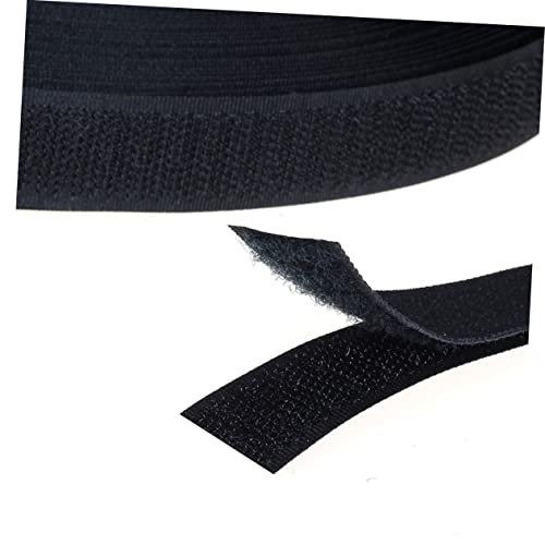 SOLUSTRE Strips Adhesive 2cm Wide Black Loop Hook Tape Strong Sticking for Industrial Use