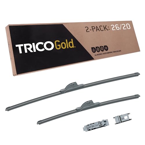 Image of TRICO Gold 26 inch + 20 inch Premium Automotive Replacement Windshield Wiper Blades (Set of 2), Passenger and Driver Side All-Weather Beam Wiper Blades for Select Vehicle Models