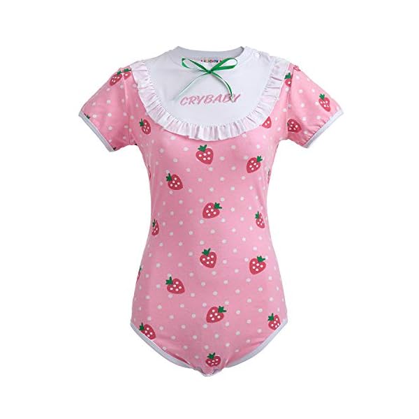 Littleforbig-Strampler-aus-Baumwolle-Einteiler-mit-Erdbeer-Muster Littleforbig Strampler aus Baumwolle, Einteiler mit Erdbeer-Muster