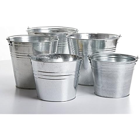 Unbekannt Metalleimer Wassereimer Blecheimer Eimer verzinkt Dekoeimer 5-15 Liter (8 Liter) Cover