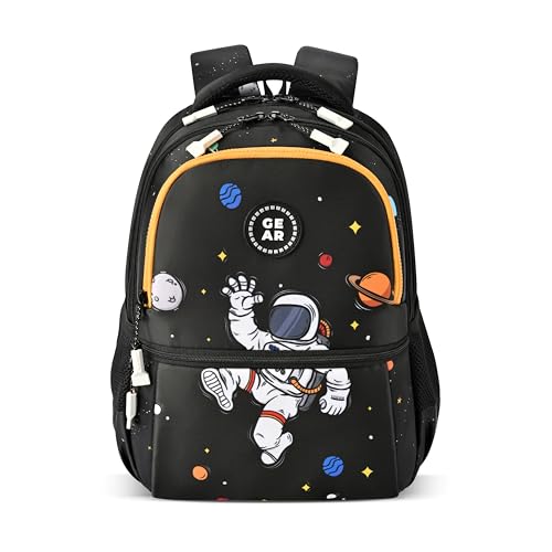 Image of Gear Floating Astronaut Backpack 15 inch /20L Small Water Resistant School Bag /Casual Backpack /Daypack /Kids Bag for Boys /Girls (Black-Yellow)