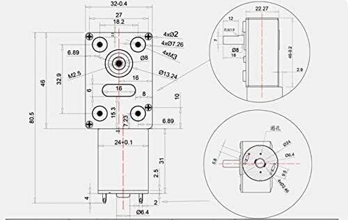 12V DC Mini Getriebemotor mit Selbsthemmung Metallgetriebe 25 kg-cm