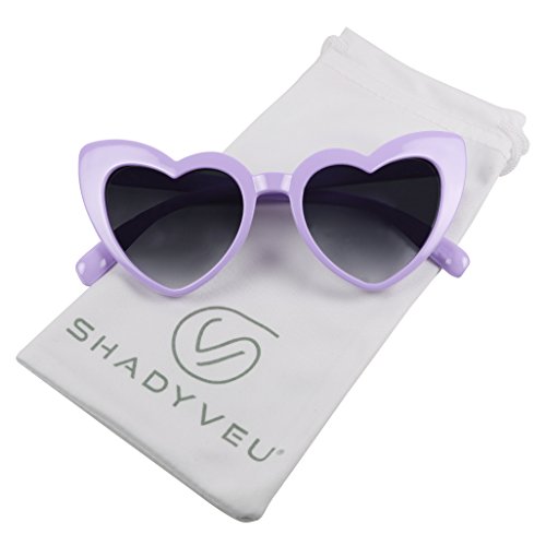 ShadyVEU Trendy Heart Shaped Love Colorful Baby Girl Toddler Ages 2-6 Yrs. Oversize Kids Sunglasses (Purple, Black Lens)
