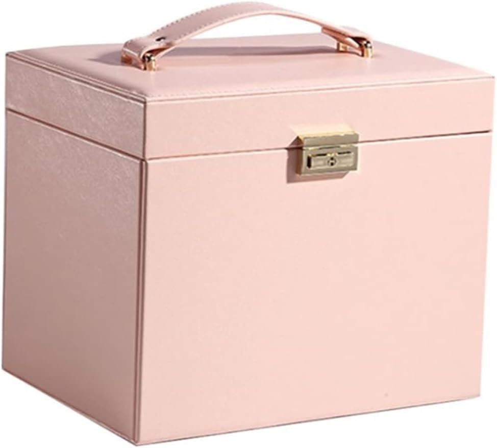 Jewelry Organizer Box Multi Layer Jewelry Storage Drawer Box For Earrings Necklace Leather with LockStorage Box