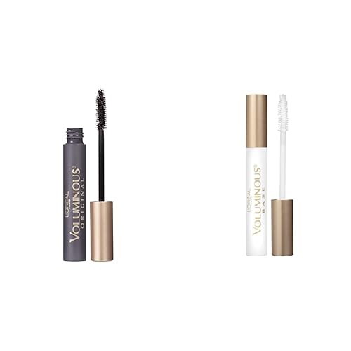 L'Oreal Paris Makeup - Máscara de imprimación para reforzar las pestañas voluminosas, base blanca, 0.24 onzas líquidas y máscara de maquillaje