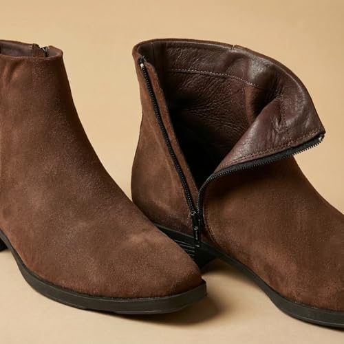 Image of Big Fox Men's Premium Suede Cuban Boots | Stylish Ankle-Length Casual Boots | Lightweight & Comfortable
