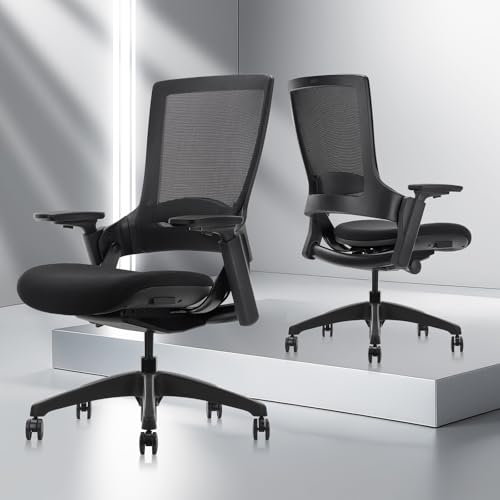 Image of CLATINA Swivel Executive Chair, Adjustable Ergonomic Computer Chair with 3D Armrest and Lumbar Support, Mesh Backrest Task Chair for Home Office Conference Room