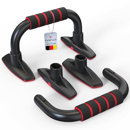 FUNFLEX Liegestützgriffe Set für effektives Oberkörpertraining - Push-up Bars mit rutschfestem Griff - stabilem Design - Handgelenkfreundlich - Trainingsgerät für Männer, Frauen - Fitness Zuhause