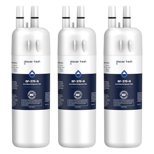 GLACIER FRESH EDR1RXD1 Refrigerator Water Filter Compatible with W10295370A EDR1RXD1 WHR1RXD1 KAD1RXD1 Filter 1 W10295370 P4RFWB P8RFWB2L 46-9930 46-9081 Refrigerator Water Filter 3 Pack