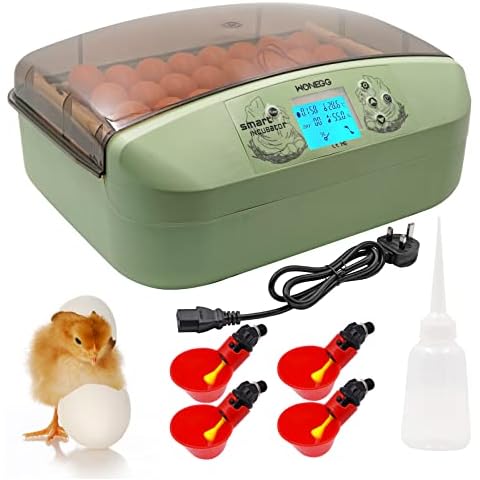 MOGOULUA 3 in 1 Intelligent Egg Incubator Professional 32 Egg Smart Brooder Smart Peacock Incubator Fully Automatic Poultry Incubator Temperature Control Auto-Turning Hatcher Bird Incubator for Eggs Cover