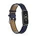 TryBest Leather Band Compatible with Fitbit Luxe, Leather Strap Sport Bracelet Adjustable Replacement Strap Compatible with Fitbit Luxe for Women Men - Blue