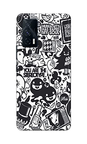 Image of Plastic Printed Hard Back Cover Case For Vivo Iqoo 7 5G Back Cover (Mixed Cartoon) -702, Multi
