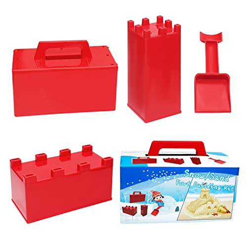 Holady Bloque de Construcción de Fuerte de Nieve, Molde de Castillo de Arena, Forma de Ladrillo de Juguete de Playa y Nieve para Niños, Juguetes Diversión de Invierno y Verano al Aire Libre (4PCS)