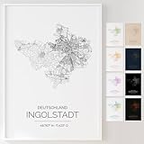 Mapdify Ingolstadt personalisiertes Stadtposter, dein 
