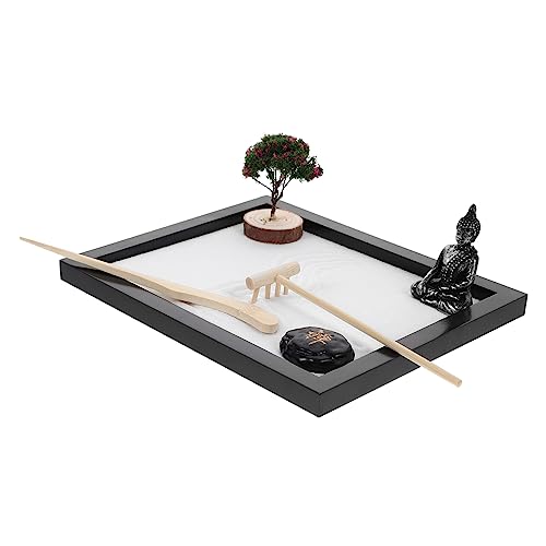 RORPOIR Buddha Statue Sand Table Zen Garden Kit for Desk Meditation Adornment Home Decor Office Ornament
