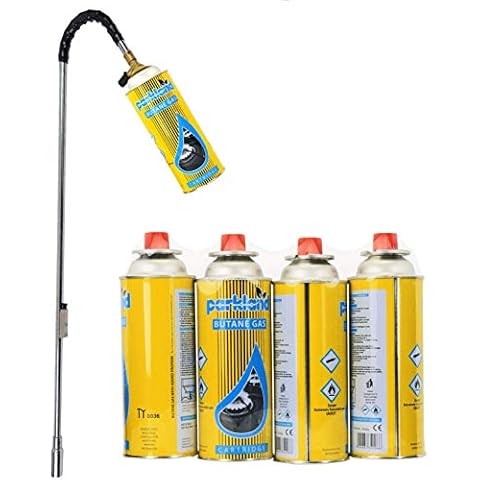 SmashingDealsDirect Butane Gas Blowtorch Weed Burner Killer Garden Outdoor Moss Fungus Piezo Ignition (Weed Wand + 4 Canisters) Cover