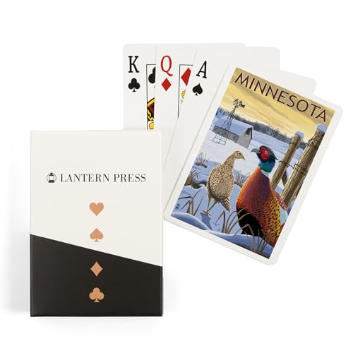Lantern Press Pheasants, Minnesota, 52 naipes póker adultos
