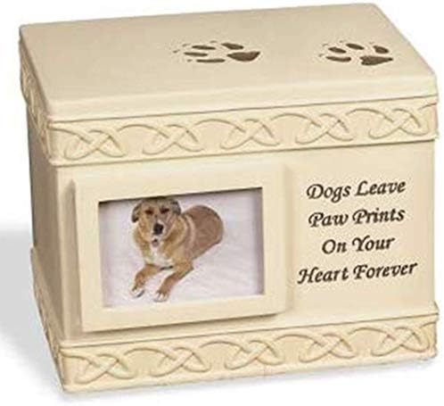 Comfy Hour AngelStar 5" Pet Urn for Dog, Beige, Pet In Loving Memory Collection