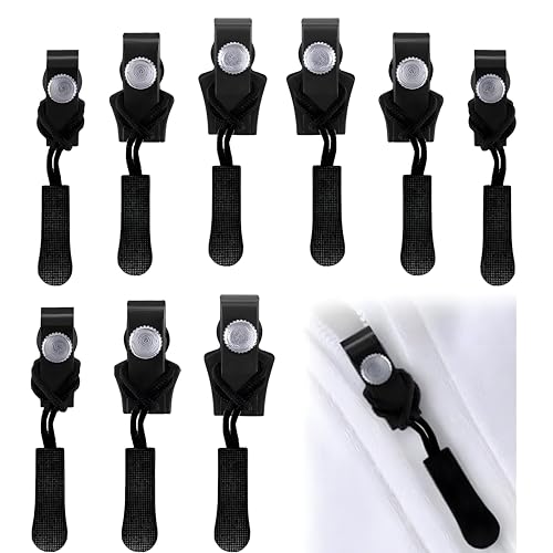 Glvomazty Cremallera extraíble cremallera deslizador de repuesto cremallera cremallera reparación para chaquetas, mochilas, maletas (cabeza de cremallera universal 9 unidades)