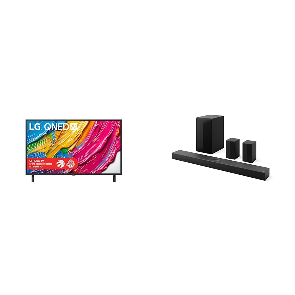 LG 43-Inch QNED80 4K Smart TV and, LG S70TR (QNED TV Matching) 5.1.1 ch. Soundbar