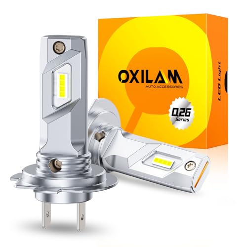 Image of OXILAM H7 Fog Lights LED Bulb, 900% Brighter 6500K Cool White Light, 5Min Plug and Play No Adapter Required, Non-Polarity, 10 Years Lifespan Replacement, IP68, Pack of 2