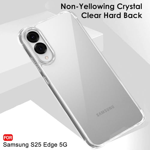 Image of TheGiftKart Crystal Clear Back Cover Case for Samsung Galaxy S25 Edge 5G | 360 Degree Protection | Shock Proof Design | Transparent Back Cover Case for Samsung S25 Edge (PC & TPU, Transparent Bumper)