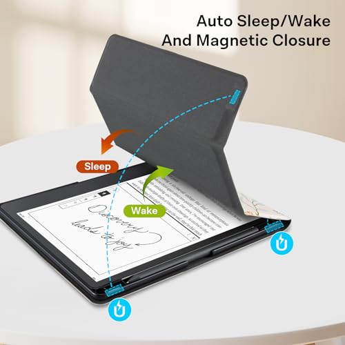 Image of CoBak Stand Case for Kindle Scribe - Premium Folio Leather Cover with Pen Holder, Auto Sleep /Wake - Compatible with 10.2 Inch Kindle Scribe (2022 /2024 Release)