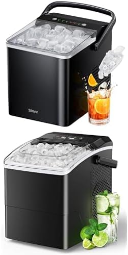 Bundle of Silonn Portable Ice Maker, Ice Maker Countertop with Carry Handle, Self-Cleaning 1.8L Water Tank Large Ice Basket
