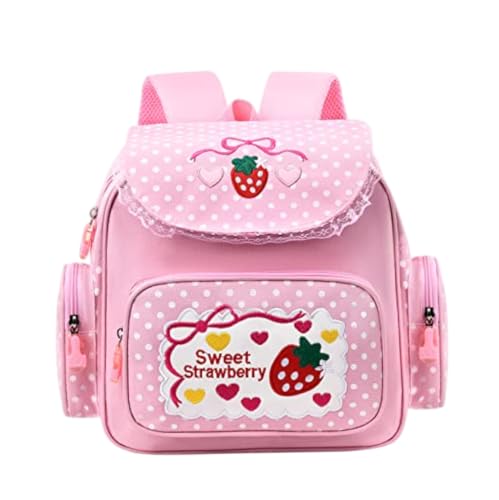Mochila para niñas con bordado de fresa, un bonito regalo escolar para jardín de infantes