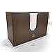 eBun Bamboo Paper Towel Dispenser Wall Mount - Decorative Countertop C Fold Holder for Multifold, Trifold, Folded, and Bathroom Towels (Brown)