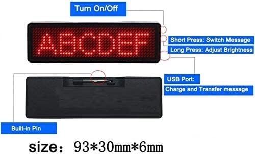 Image of QAWACHH Portable Flashing LED Badge Digital Scrolling Message Name Sign Display (White)