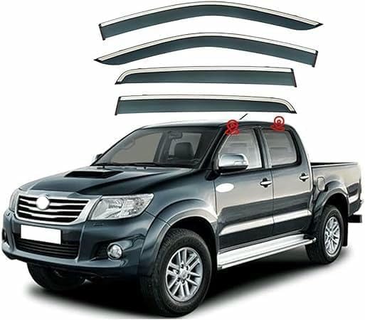 QILING Deflectores de Viento para Toy&OTA Hilux 2005-2014,acrílicos de Calidad,parasoles Laterales para Ventanas de Coche,protección contra la Lluvia,Parasol,Accesorios para Coche.