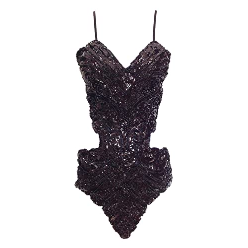 Robe flapper blanche sans manches ornée de paillettes