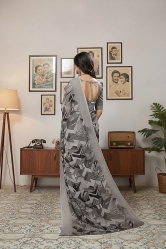 Image of Yashika Women's Georgette Printed Saree with Blouse Piece for Traditional Ethinic Wear Sari