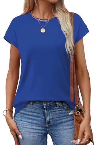 Image of Alaroo Womens Summer Tops Short Sleeve Shirts Crew Neck Cute Trendy Tunic Blouses (S-3XL)