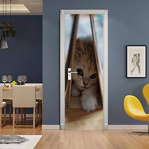 Sticker de porte chaton pour masquer les rayures d'animaux