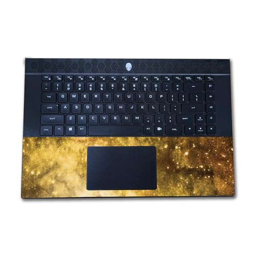 Image of Laptop Skin Compatible with Alienware M16 R2 (2024) - Golden Stars - Premium 3M Vinyl Protective Wrap Decal Cover - Easy to Apply | Crafted in The USA by MightySkins